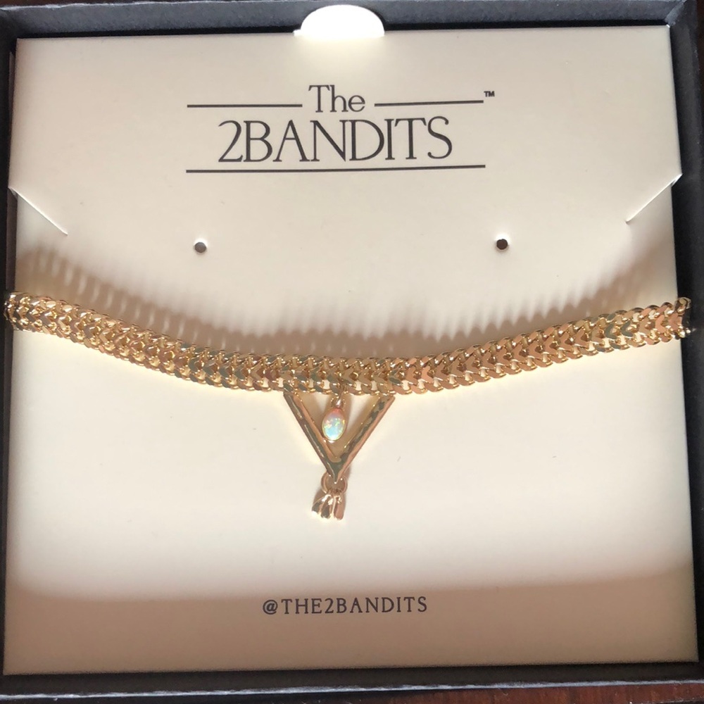 BNWB the2bandits Sundrop Choker 14k Gold Opal - Picture 2 of 5